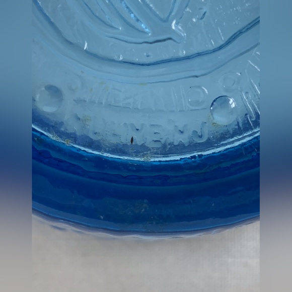 Vintage Wheaton Glass Blue Glass NULINE Individual Ashtray Sailboat - Picture 10 of 10